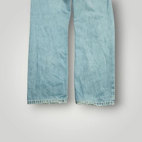 Levi's 505 Jeans Mens 32x29 Baggy Straight Leg Distressed Workwear Light Wash - Picture 8 of 8